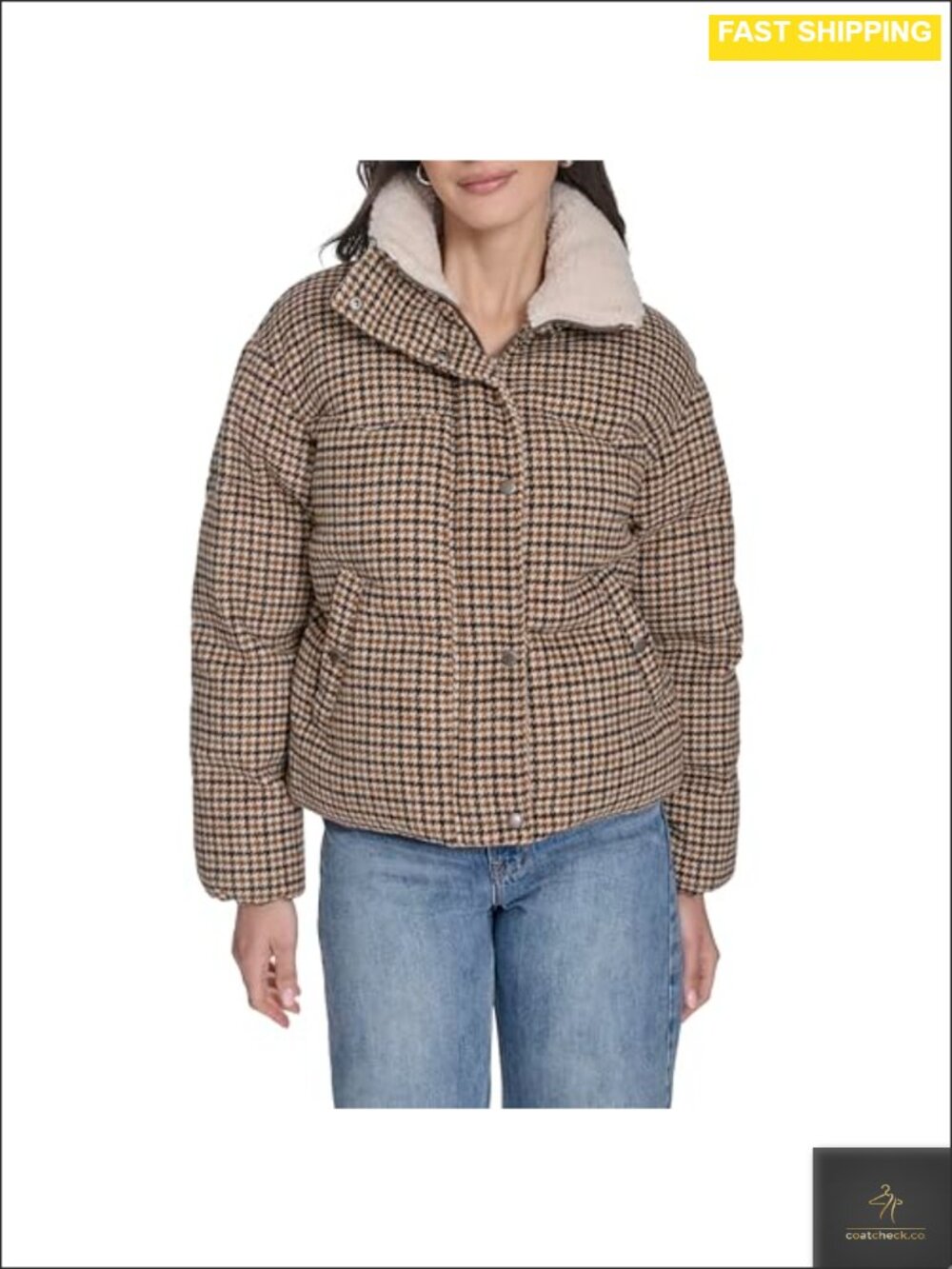 Levi's Western Puffer Jacket Wool Blend Sherpa Lined Quilted